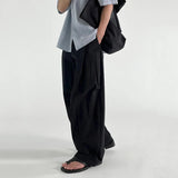 AIDASE  -  Handsome  Men's Wide Leg Pants Summer Straight Korean Solid Color Pleated Design Floor Length Trousers Men Clothing 9W3122 aidase-shop