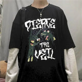 AIDASE  -  T-shirt Cross of Thorns fake two-piece for men women long-sleeved dark hip-hop loose large size autumn new trend top Simplicity aidase-shop
