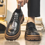 Aidase Brogues Men's Black Business Leather Shoes Man Loafers Comfortable Summer Sneakers Brand Moccasin Breathable Casual Shoes aidase-shop