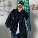 Aidase Men Corduroy Shirts Harajuku Korean Loose Style Long Sleeve Vintage Streetwear Overshirt M-3XL aidase-shop