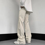 AIDASE  -  Men's Trendy Trousers Straight-leg Casual Cargo Pants Summer High Street Cool Outdoor Buttoned Tactical Menswear 21E6762 aidase-shop