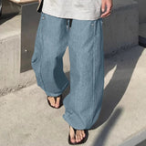 AIDASE  -  Men Pants Striped Drawstring Joggers Loose Casual Trousers Men Streetwear 2025 Oversize Fashion Leisure Wide Leg Pants aidase-shop