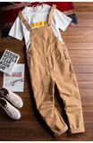AIDASE  -  Men's Loose Khaki Bib Overalls Casual Big Pockets Cargo Pants Adjustable Suspenders Jumpsuits Coveralls Dungarees aidase-shop