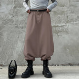 AIDASE  -  Men Pants Solid Color Elastic Waist Joggers Loose Trousers Men Streetwear Fashion Casual Male Drop-crotch Pants S-5XL aidase-shop