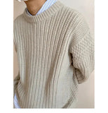AIDASE  -  Laid-ba Twist Knit Sweater Thiened round Ne Casual Versatile Trendy for Men And Women Autumn Winter Comfortable Loose Fit aidase-shop