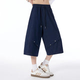 AIDASE  -  Summer New Trendy American Casual Men's Jeans 2025 Solid Color Korea Fashion Elastic Waist Male Trousers aidase-shop