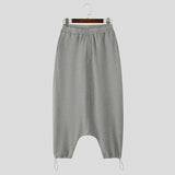 AIDASE  -  Men Pants Solid Color Elastic Waist Joggers Loose Trousers Men Streetwear Fashion Casual Male Drop-crotch Pants S-5XL aidase-shop