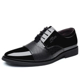 Aidase Social Shoe for Men Casual Business Patent Leather Dress Shoes Man Bright Upper Pointed Toe Trend Office Suit Footwear New aidase-shop