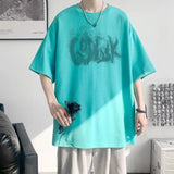 AIDASE  -  Fashion Loose Printed Letter Casual T-Shirts Men Clothing Summer New Oversized All-match Tops Korean Short Sleeve Tee Shirt
