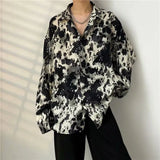 Men's Clothing Turn-down Collar Handsome Long Sleeve Button Spring Summer Thin Man Printing Loose Streetwear Casual Korean 