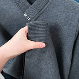 Aidase Men's Woolen Sweater V-neck Pullover Thickened  Solid Color Business Casual Sweater Winter Knitted Bottoming aidase-shop