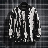AIDASE  -  Ethnic Style Sweater Men's Winter Korean Retro High-end High Street Striped Knit Sweater Oversized Casual Pullover Thread Jacket aidase-shop