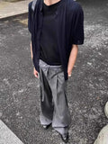 AIDASE  -  Korean Style Men's Suit Pants Pleated Design Ribbon Striped Contrast Color Embroidery Loose Male Trousers Niche 24K5889 aidase-shop