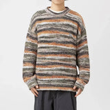 AIDASE  -  Winter Men's Classic Color-Block Striped Knitted Sweater Hip Hop Fashion Loose Pullovers Streetwear Y2K Vintage Jersey Hombre