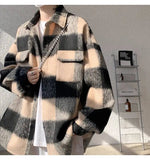 AIDASE  -  American Style Men's Woolen Jacket Loose High Street Large Pocket Decoration Long Sleeve Turn-down Collar Men Coats 21E7628 aidase-shop