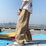 Aidase Harajuku Cotton Wide leg Oversize Pants Casual Pants Baggy Sweatpants Streetwear Long Pants For Men Straight Trousers