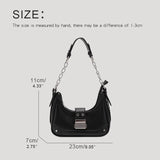 AIDASE  -  Y2K Bags For Women Luxury Designer Handbags And Purses 2023 New In PU Sequined Lock Rivet Decoration Small Underarm Shoulder Bag aidase-shop