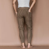 Aidase Mens Slim-Fitting Twists Pattern Casual Knitted Pants Autumn Winter Genderless Fashion Trend Knitted Ribbed Cuff Trousers Unisex aidase-shop