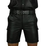 AIDASE  -  Athletic Short Fashionable And Trendy To Pair With Solid Pu Casual Men'S Gothic Short Leather Pants Boy Apparel aidase-shop