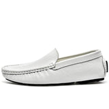 AIDASE  -  Spring High-quality White Loafers Men's Brand Business Leather Shoes Genuine Leather and Soft Soles Lightweight Driving Shoes aidase-shop