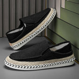 AIDASE  -  Men's Fishing Shoes Slip-On Breathable Beijing Cloth Shoes Driving Casual Lazy Shoes Canvas round Toe Flat Heel Leisure Shoes aidase-shop
