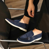 AIDASE  -  Suede Leather Men's Business Casual Shoes Handmade Double Buckle Loafers Leisure Slip on Flats Outdoor Male Driving Moccasins aidase-shop