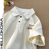 AIDASE  -  American Fashion Retro Polo Shirt Men's Short-sleeved Korean Version New Summer High Street Trend Shirt Lapel T-shirt Chic aidase-shop