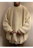 AIDASE  -  Casual Men Knitwear Sweater Square Block Jacquard Patchwork Design Long Sleeve Round Neck Solid Color Pullovers 21E7644 aidase-shop