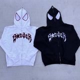 AIDASE  -  Y2k Men Spider Print Hoodies Women Hop Zipper Long Sleeve Coats Autumn Winter Harajuku Casual Loose Hooded Sweatshirt aidase-shop