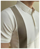 AIDASE  -  New Men's Stretchable Business Casual Polo Shirt, Fashion Slim Fit Short Sleeve T-Shirt, Available in Plus Sizes M-5XL. aidase-shop