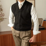 AIDASE  -  Men's Casual Sweater Vest Warm and Comfortable Vest in Autumn and Winter Solid Color Sweater Vest Casual Fashion Warm Top aidase-shop