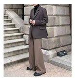 AIDASE  -  Casual Men's Wide Leg Pants Draped Pure Color Loose Fit Straight Cut Spring Summer Casual Trousers Male Fashion Long Trousers aidase-shop