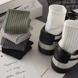 AIDASE  -  5pairs Unisex Pure Cotton Socks Black White Solid Designer Soft Breathable Outdoor Sport Sock Ankle Business Socks Men Women aidase-shop