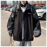 AIDASE  -  Men's Casual Jacket Contrasting Color Retro Streetwear Coat Zip Up Jacket Windbreaker Thin Sports Coats Outdwear Hiking Clothes aidase-shop