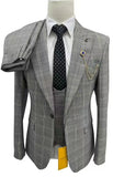 Aidase Business Fit Blue Plaid Striped Men's Suit 3-piece Best Man Wedding Dress  Men Clothing  Suit Men