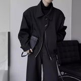 AIDASE  -  Casual Loose Short Black Collar Jacket for Men Stylish Simple Korean Version Versatile Top Outerwear Fashionable Personality aidase-shop