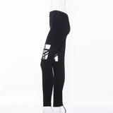AIDASE  -  High Waist Hollow out Zipper Pencil Pants Sexy Star Design Gothic Dark Style Women's Long Trousers Spring Autumn Fashion aidase-shop