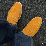 AIDASE  -  Spring Fashion Men's Frosted Leather Comfortable Anti Slip Bean Shoes New Summer Men Pointed Breathable Casual Business Loafers aidase-shop