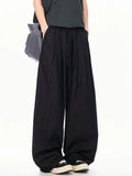 AIDASE  -  Unisex Drawstring Ice Silk Casual Baggy Pants Mens Women Fashion Summer Lightweight Quick Dry Cool Touch Wide Leg Trousers aidase-shop