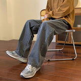 AIDASE  -  Vintage Coffee Straight Jeans Men Loose Denim Trousers Neutral Jean Pants Streetwear Casual Wide Leg Jeans Man Women Baggy Denim aidase-shop