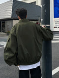 AIDASE  -  Outdoor Work Jacket Men's Spring Autumn American Retro Zipper Coat Silhouette Bomber Handsome High Street Flying Work Jacket aidase-shop