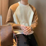 Aidase Thick Men's Knit Sweater Long Sleeve Loose Fit Knitwear Harajuku Original Vintage Clothing Deals Y2k Casual Pullovers Male