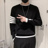 Aidase Thick Men's Knit Sweater Long Sleeve Loose Fit Knitwear Harajuku Original Vintage Clothing Deals Y2k Casual Pullovers Male