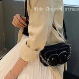 AIDASE  -  Fashion Stylish Black Crossbody PU Leather Purse Mini Luxury Bags Designer Clutches for Women  Vintage Chain Pockets Purse aidase-shop