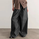 AIDASE  -  Men Wide Leg Pants Solid Color Button Joggers Loose Casual Straight Trousers Men Streetwear Korean Style Male Long Pants aidase-shop