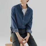 AIDASE  -  Basic Denim Shirt Coats Long Sleeve Men Youth Spring Koreon Casual Solid Safari Style Pocket Lapel High Street All-match Jackets aidase-shop