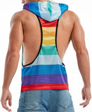 Aidase Mens Sexy Mesh Sleeveless Vest Muscle Hoodie Backless Tank Top aidase-shop