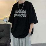 AIDASE  -  Fashion O-Neck Short Sleeve Casual Printed Letter T-Shirts Men Clothing Summer New Loose Korean Tops All-match Tee Shirt