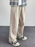 AIDASE  -  Retro Waed Loose Straight Leg Casual Pants Thin Wide Leg Pants Spring Autumn Sle for Men And Women Trendy Workwear Trousers aidase-shop