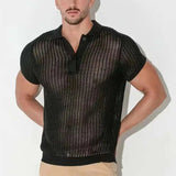 AIDASE  -  Summer Solid Color Trendy Men's T-shirt Loose Knitted Short Sleeve Fashion Casual Male Tops 21E2114 aidase-shop